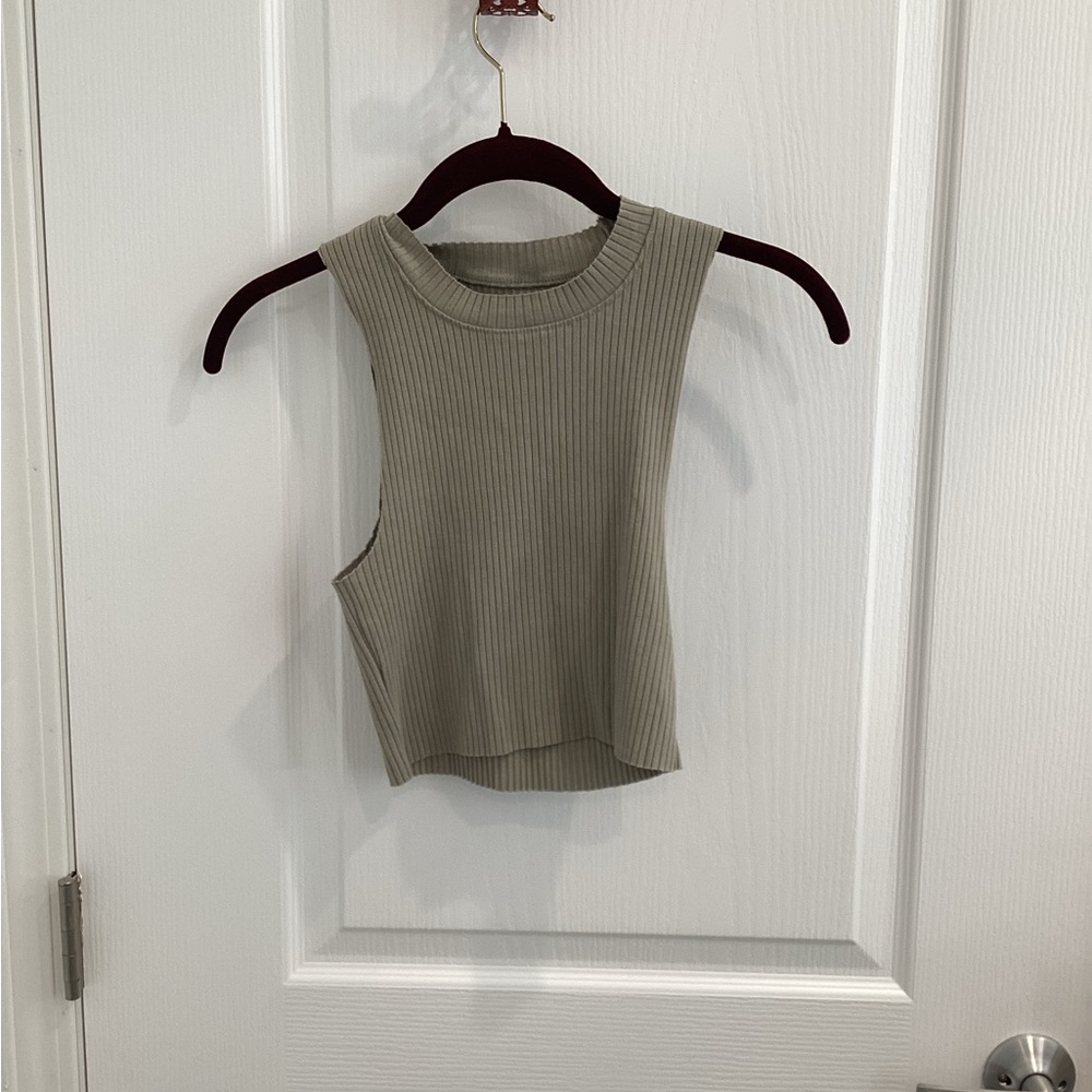Sleeveless Ribbed Knit Top - Aerie - Picture 2 of 8